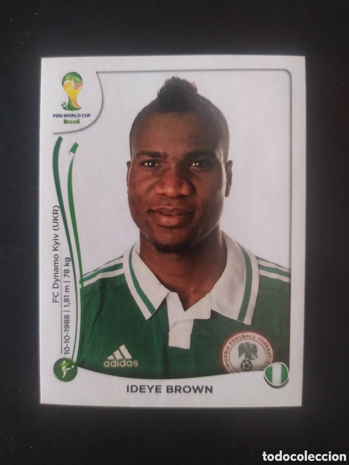 Cromos de f&uacute;tbol: Mundial FIFA Brasil 2014 panini Brown n&deg; 485 Nigeria