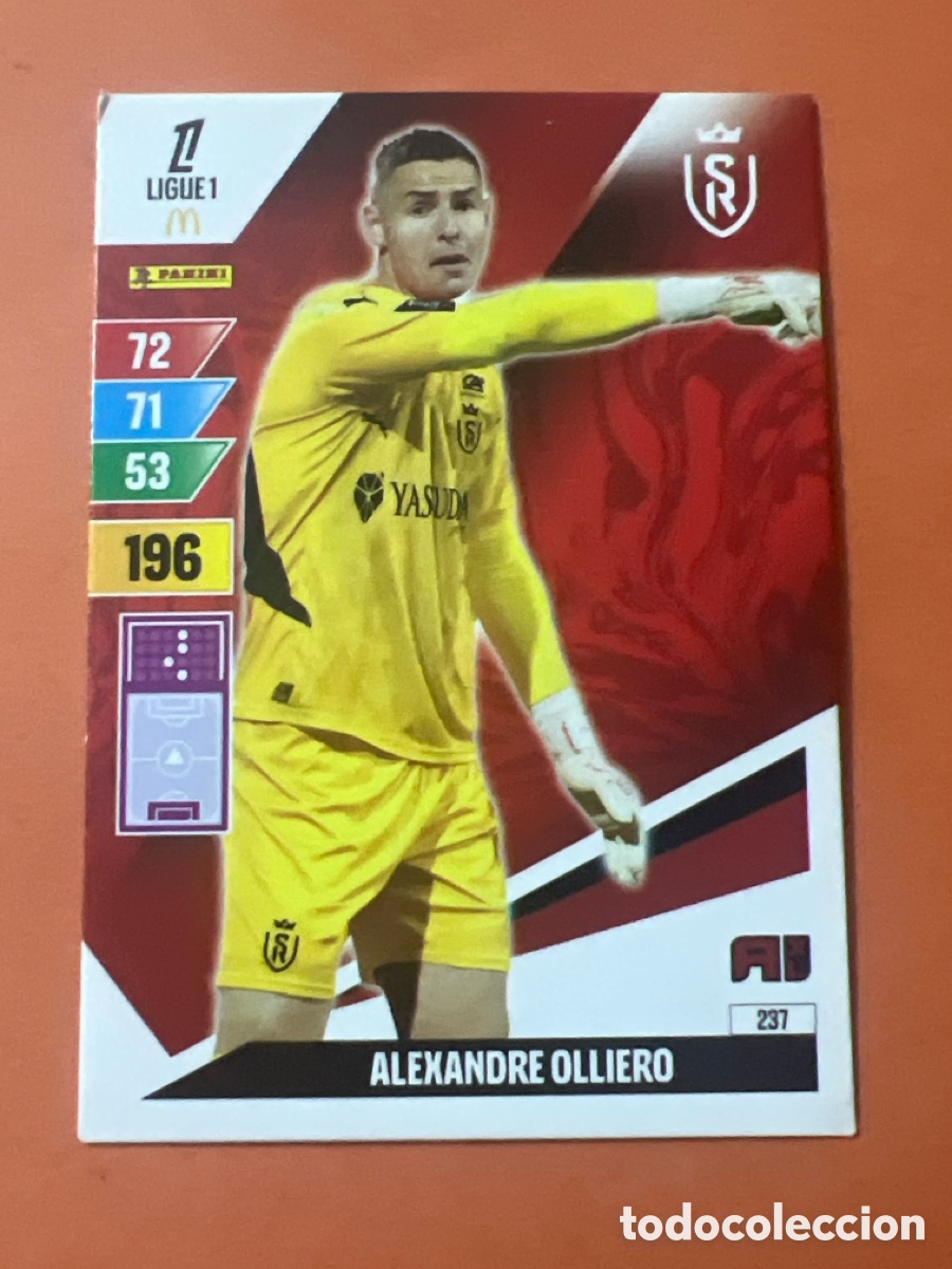 Cromos de f&uacute;tbol: 237 OLLIERO STADE DE REIMS CROMO FUTBOL PANINI LIGUE 1 FOOT 24-25 LIGA FRANCIA ADRENALYN 2024-2025