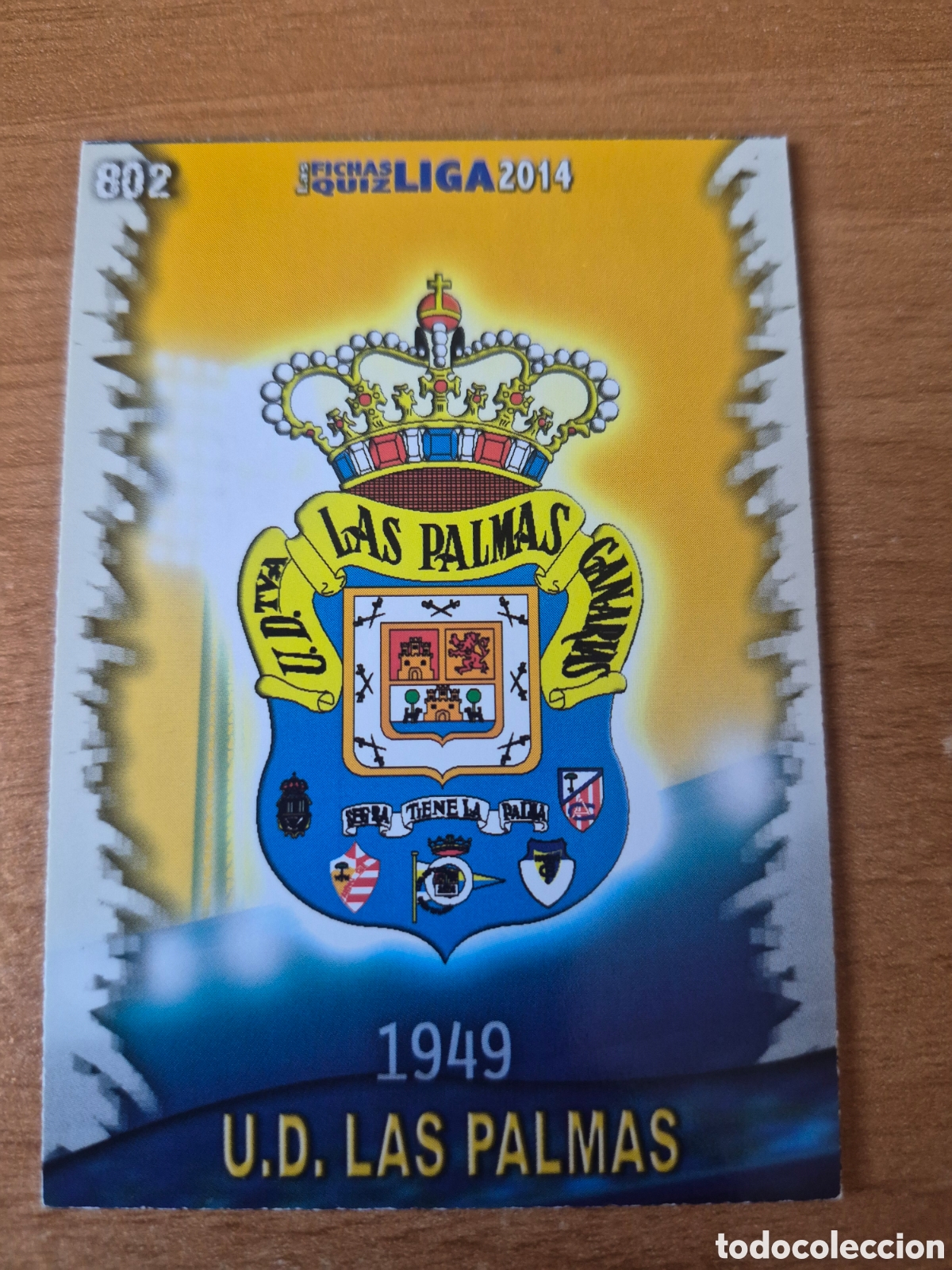 Cromos de f&uacute;tbol: 802 ESCUDO LAS PALMAS MATE MUNDICROMO 2013 2014