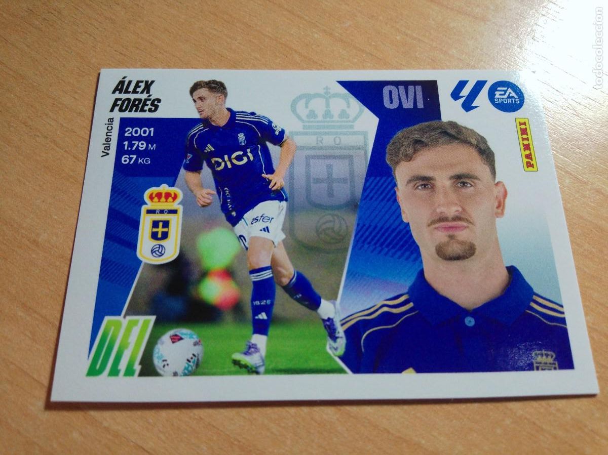Cromos de f&uacute;tbol: 20 BIS ALEX FORES COLOCA DEL OVIEDO 25 36 LIGA ESTE 2025 2026 NUEVO