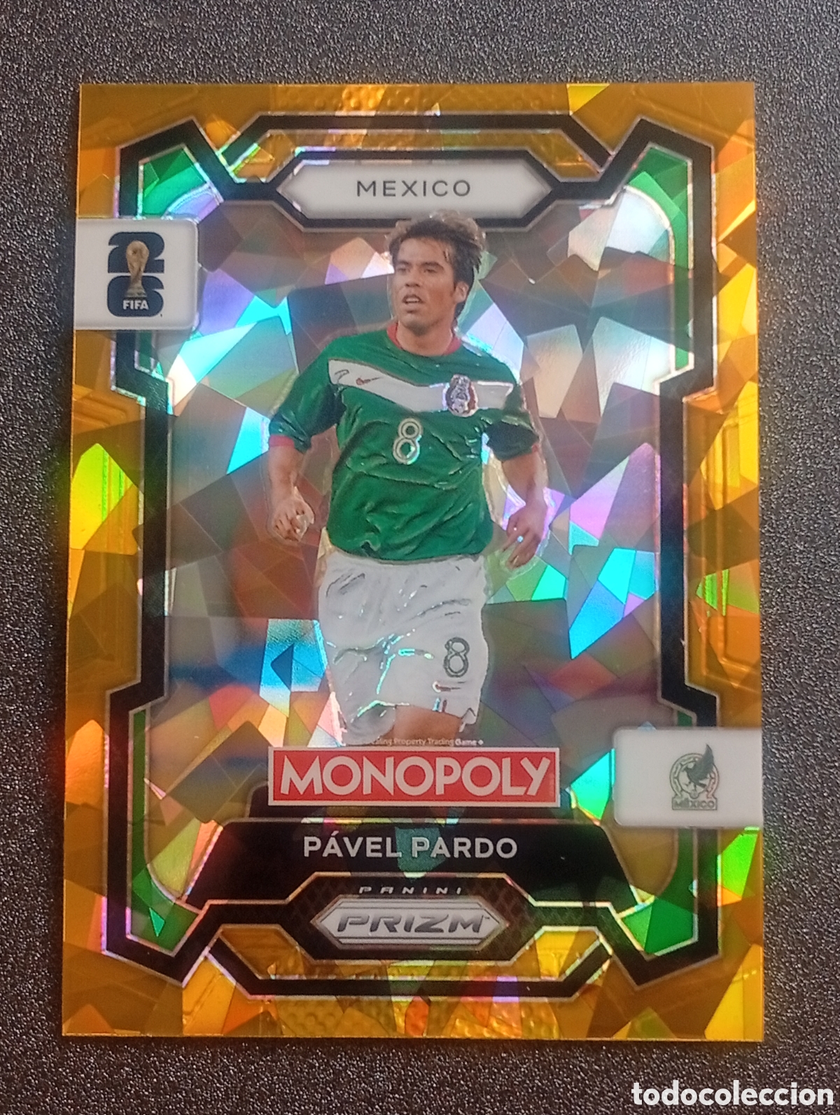 Cartes &agrave; collectionner de Football: 54 paralela cracked Pavel Pardo MEXICO MONOPOLY FIFA 2026 WORLD CUP MUNDIAL CROMO TOPPS PANINI PRIZM