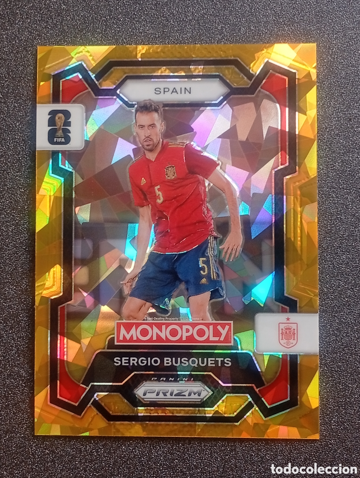 Cromos de f&uacute;tbol: 45 prizm paralela cracked BUSQUETS ESPA&Ntilde;A SPAIN MONOPOLY FIFA 2026 WORLD CUP MUNDIAL ADRENALYN
