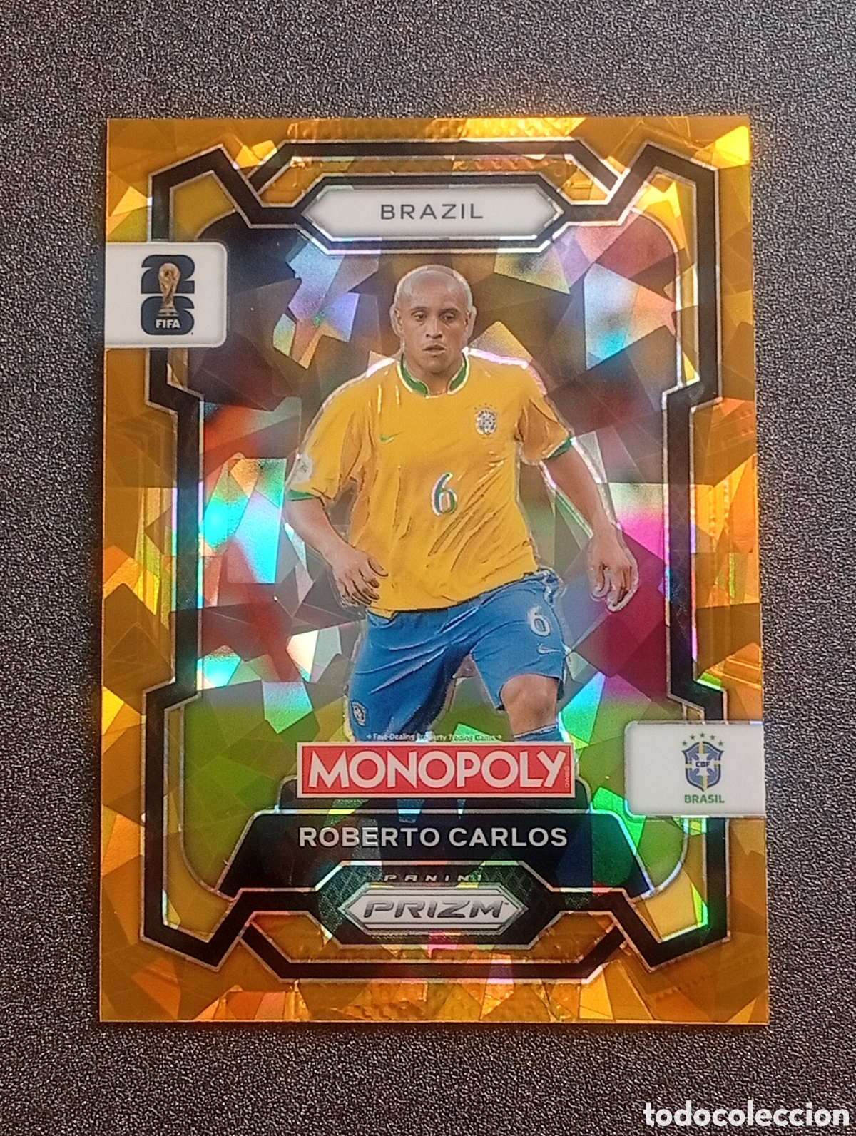 Cromos de f&uacute;tbol: 17 prizm paralela cracked ROBERTO CARLOS BRASIL MONOPOLY FIFA 2026 WORLD CUP MUNDIAL ADRENALYN