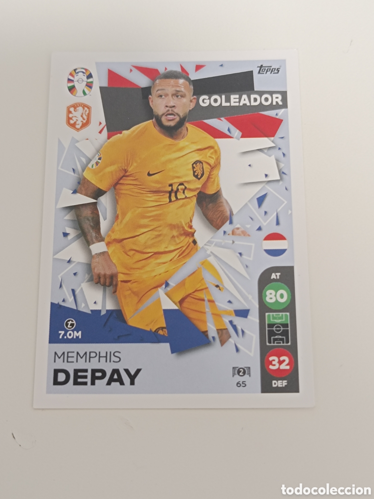 Cromos de f&uacute;tbol: Match attax topps Eurocopa 2024 lidl memphis depay 65
