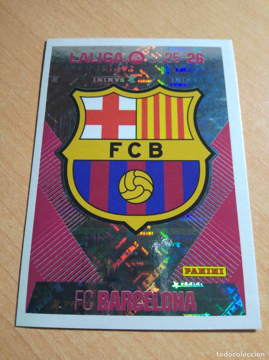 Cromos de f&uacute;tbol: 1 ESCUDO DEL BARCELONA 25 26 LIGA ESTE 2025 2026 NUEVO