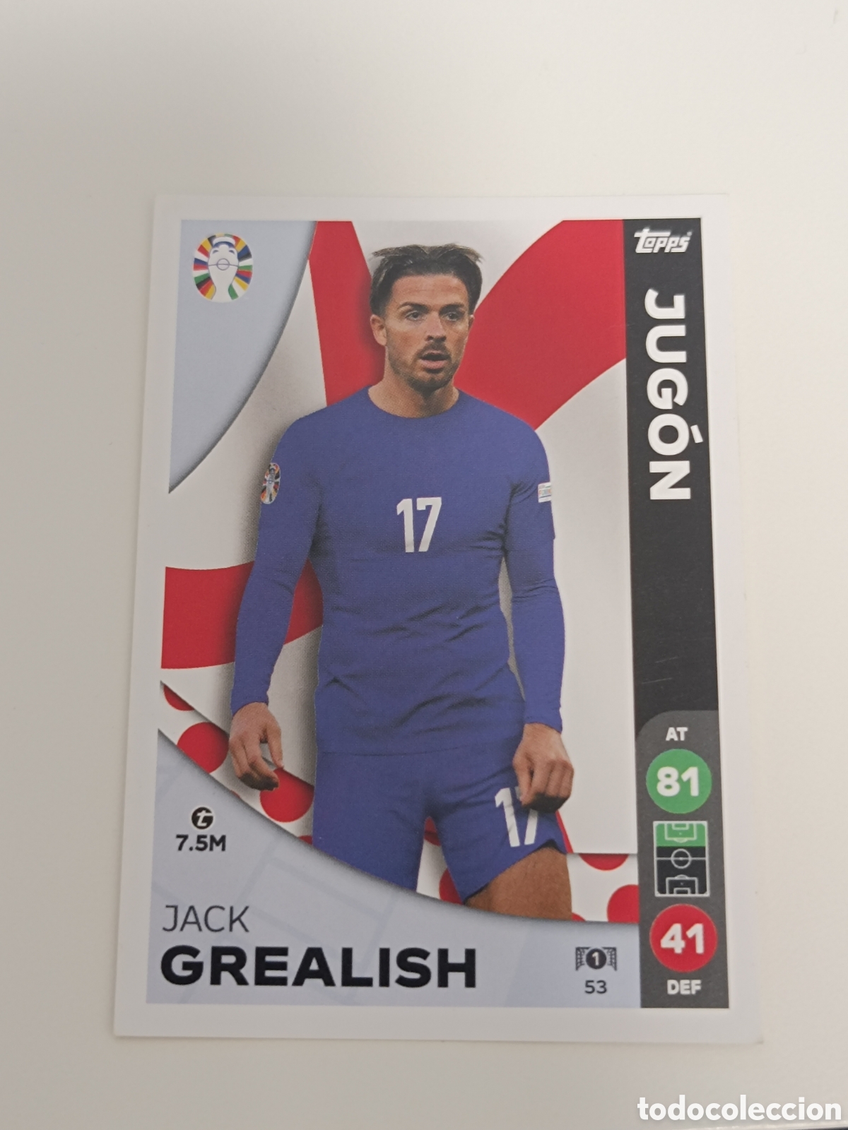 Cromos de f&uacute;tbol: Match attax topps Eurocopa 2024 lidl grealish 53
