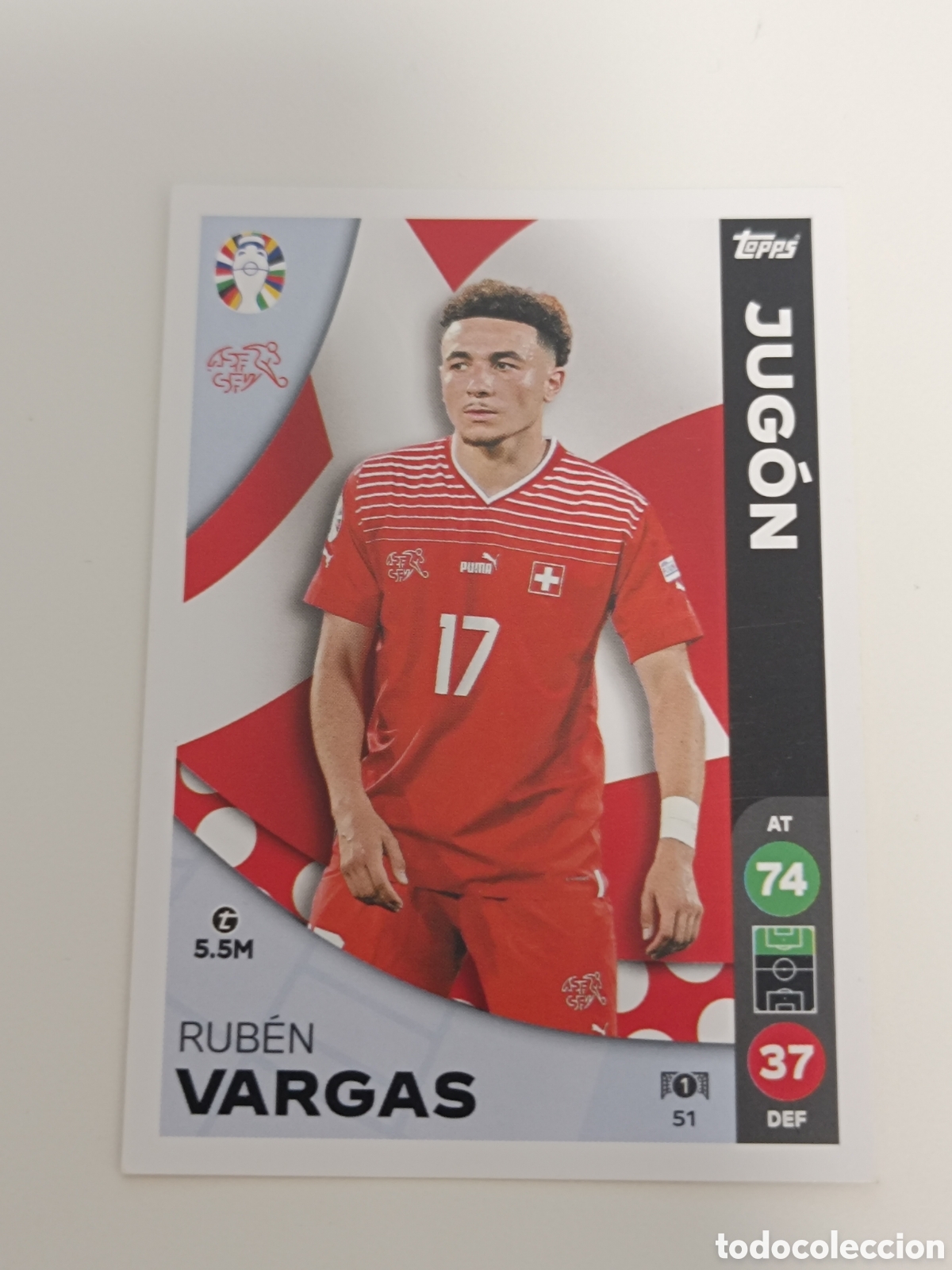 Cromos de f&uacute;tbol: Match attax topps Eurocopa 2024 lidl vargas 51