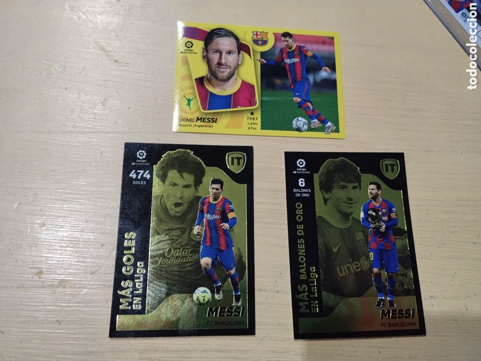 Cromos de f&uacute;tbol: Ed. Este 2021 - 22 ( Lote de 3 stickers / cromos Leonel Messi - FC Barcelona ) Sin pegar