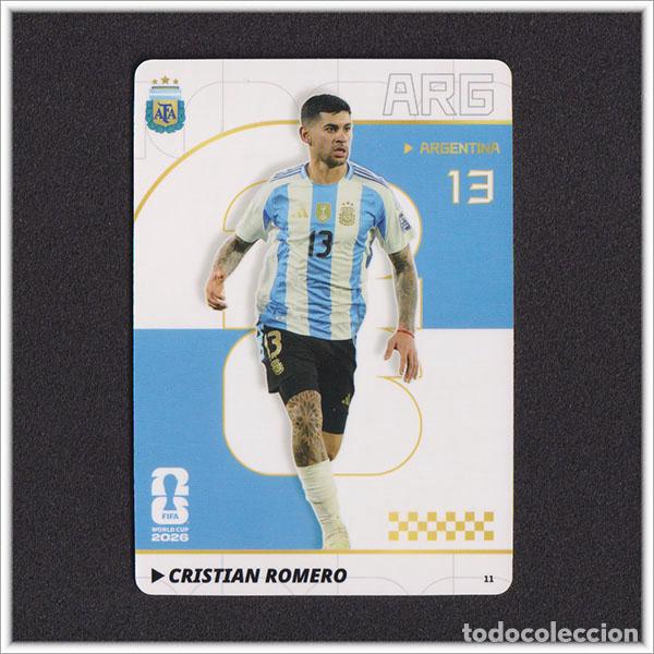 Cartes &agrave; collectionner de Football: FIFA WORLD CUP 2026 PANINI TRADING CARDS CRISTIAN CUTI ROMERO 11 ARGENTINA MUNDIAL - PREMIUM-