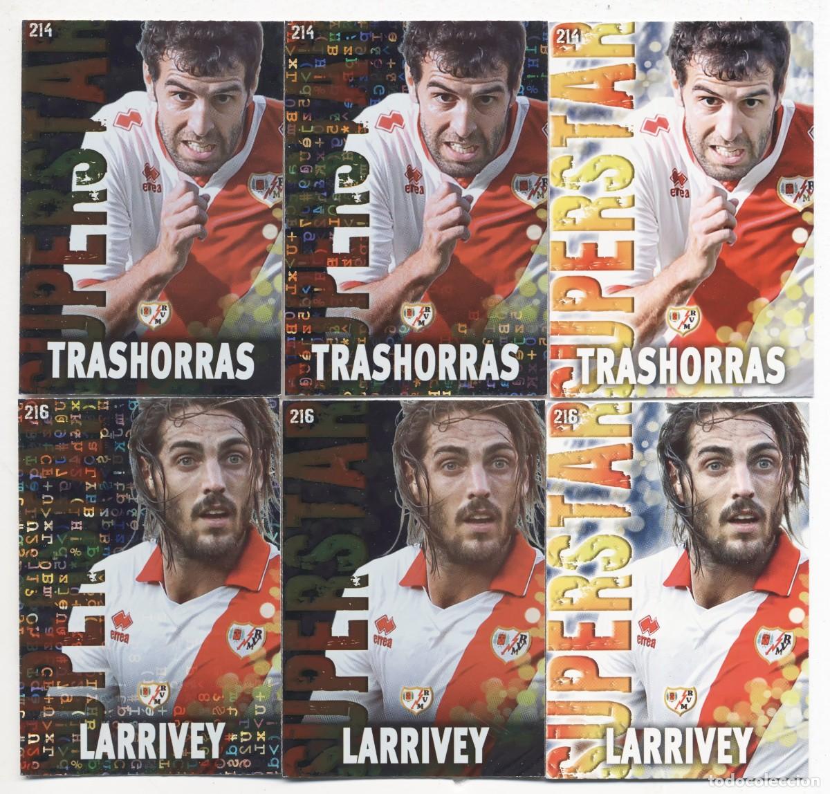Cromos de f&uacute;tbol: RAYO VALLECANO TRASHORRAS N&ordm; 214 BRILLO LISO MUNDICROMO SUPERSTAR FICHAS LIGA 13 14 2013 2014