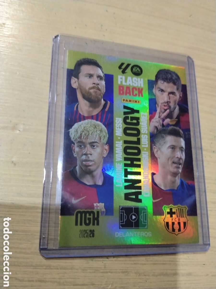 Cromos de f&uacute;tbol: FlashBack Megacracks 2025 26 N&ordm; 438 Leonel Messi y Lamine Yamal FC Barcelona