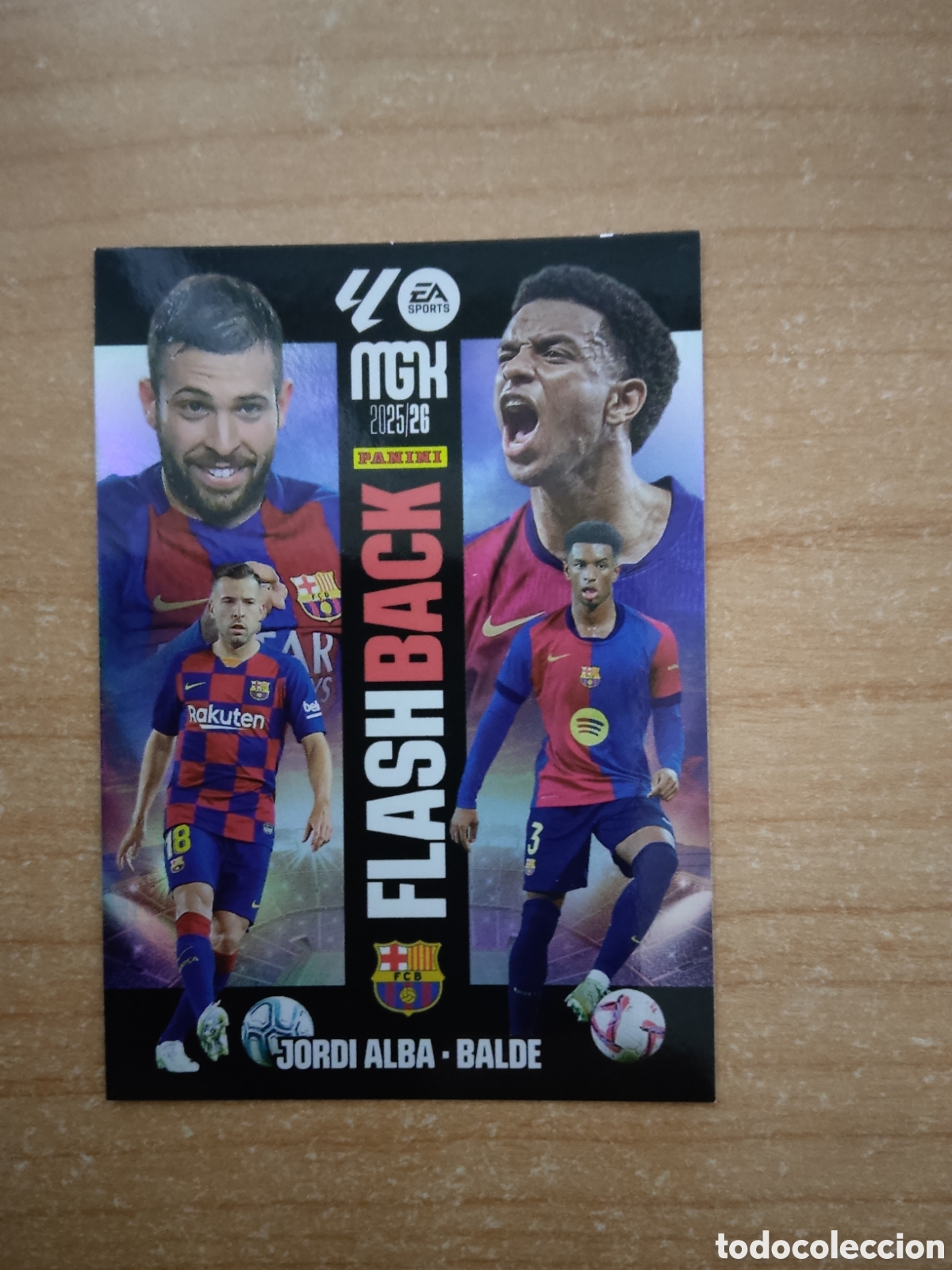 Cromos de f&uacute;tbol: 427 JORDI ALBA Y BALDE BARCELONA FLASHBACK MEGACRACKS 2025 2026