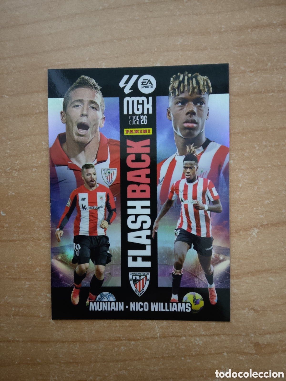 Cromos de f&uacute;tbol: 429 MUNIAIN Y NICO WILLIAMS ATHLETIC CLUB FLASHBACK MEGACRACKS 2025 2026