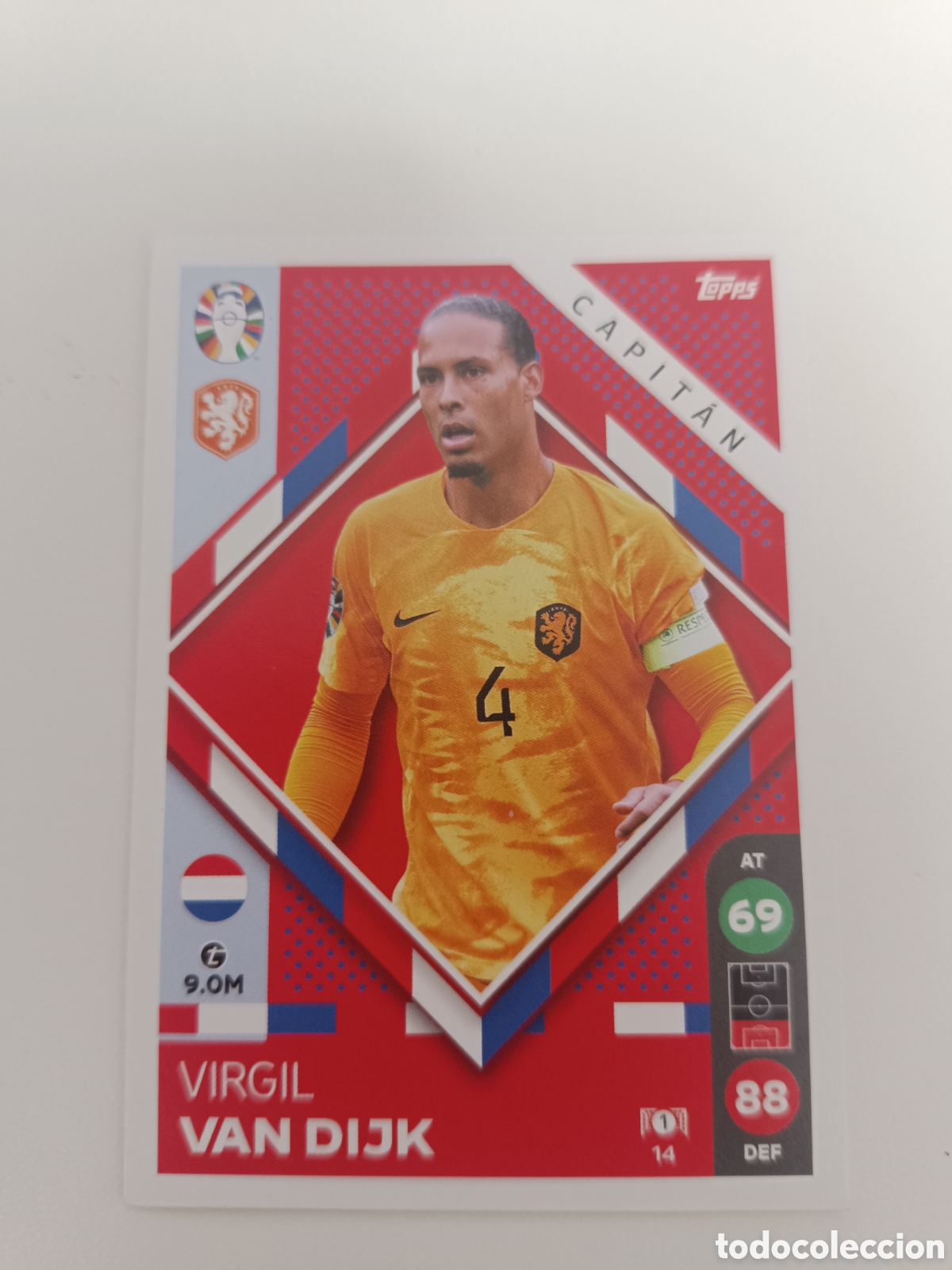 Cromos de f&uacute;tbol: Match attax topps Eurocopa 2024 lidl van dijk 14