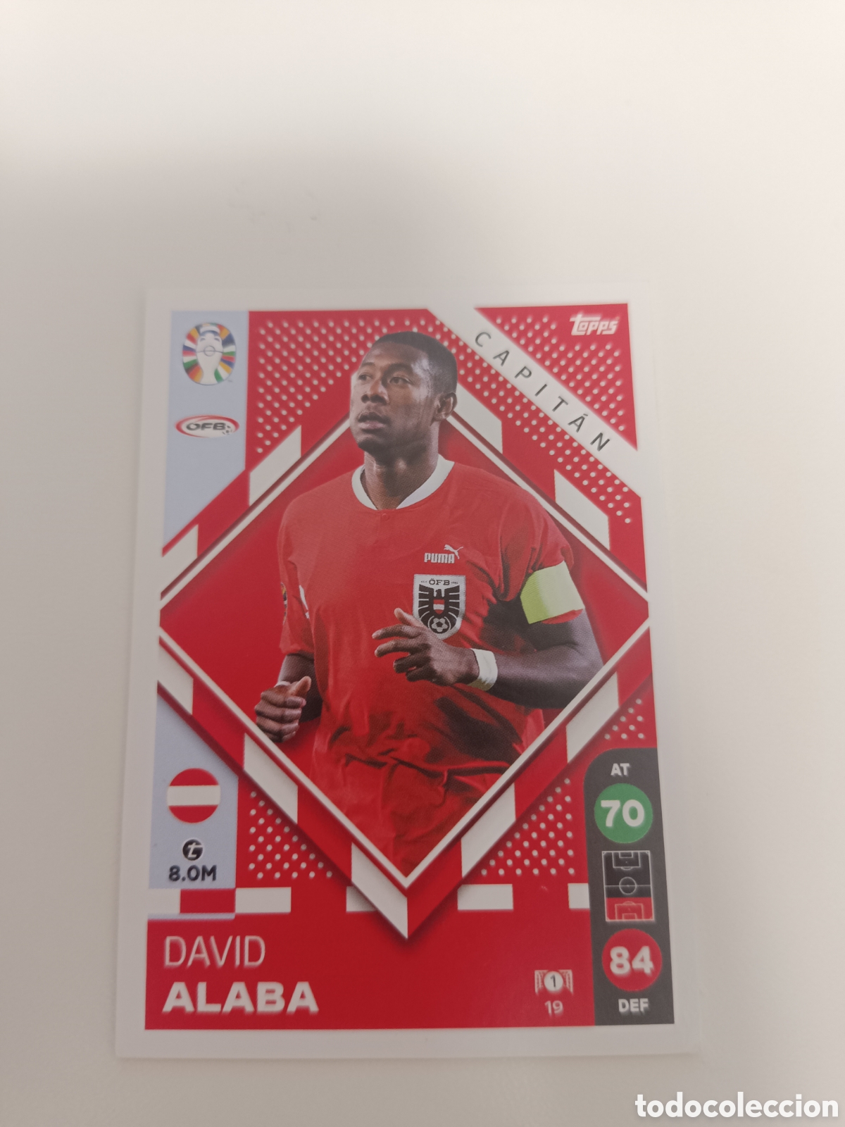Cromos de f&uacute;tbol: Match attax topps Eurocopa 2024 lidl alaba 19