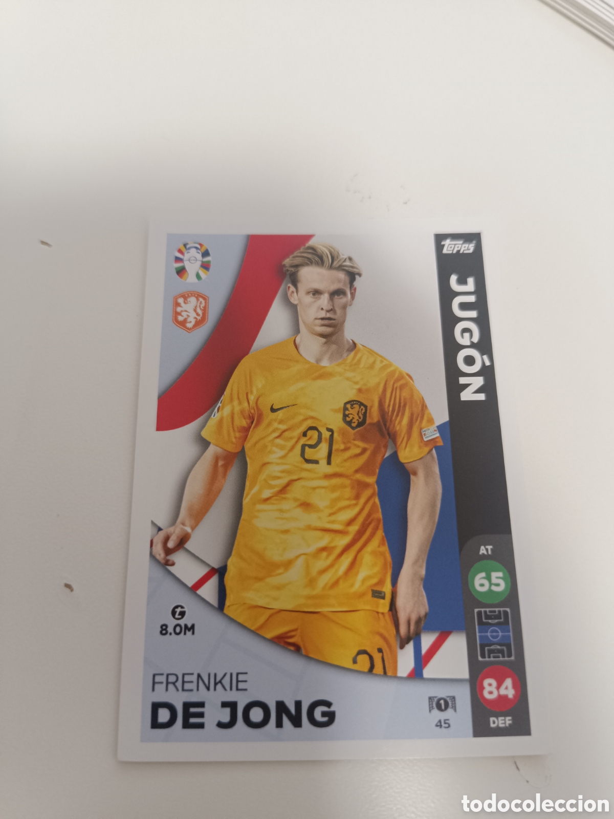 Cromos de f&uacute;tbol: Match attax topps Eurocopa 2024 lidl de jong 45