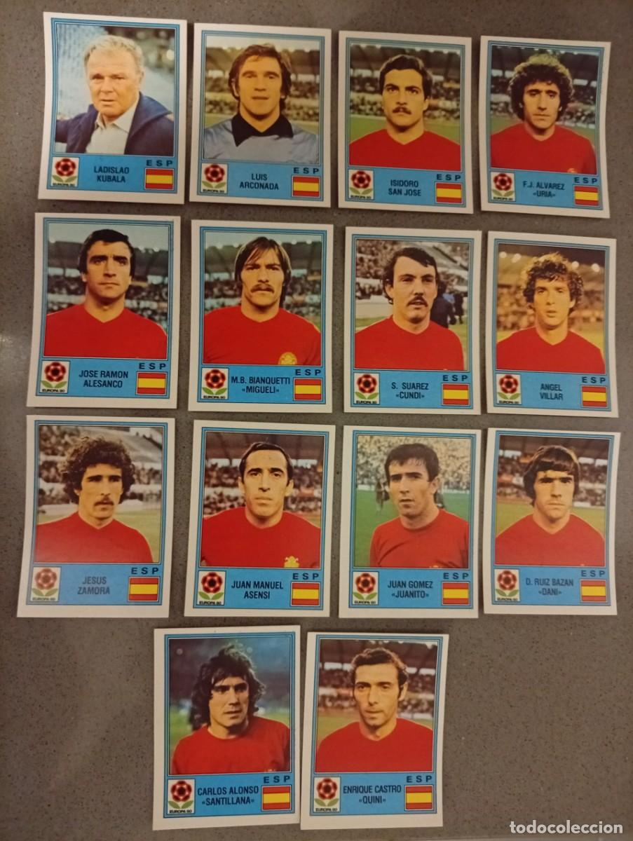Cromos de f&uacute;tbol: LOTE 14 CROMOS ESPA&Ntilde;A EURO 80 - EUROCOPA 1980 PANINI SIN PEGAR NUNCA PEGADO