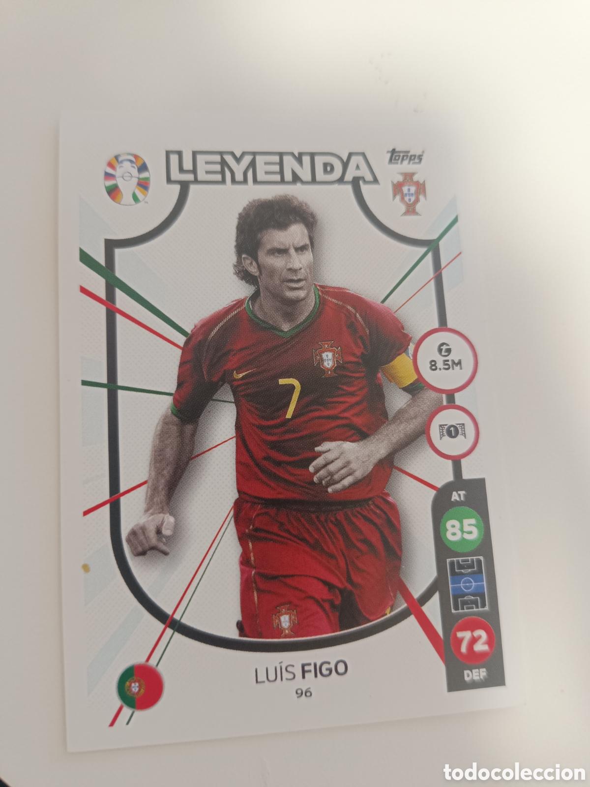 Cromos de f&uacute;tbol: Match attax topps Eurocopa 2024 lidl Figo 96