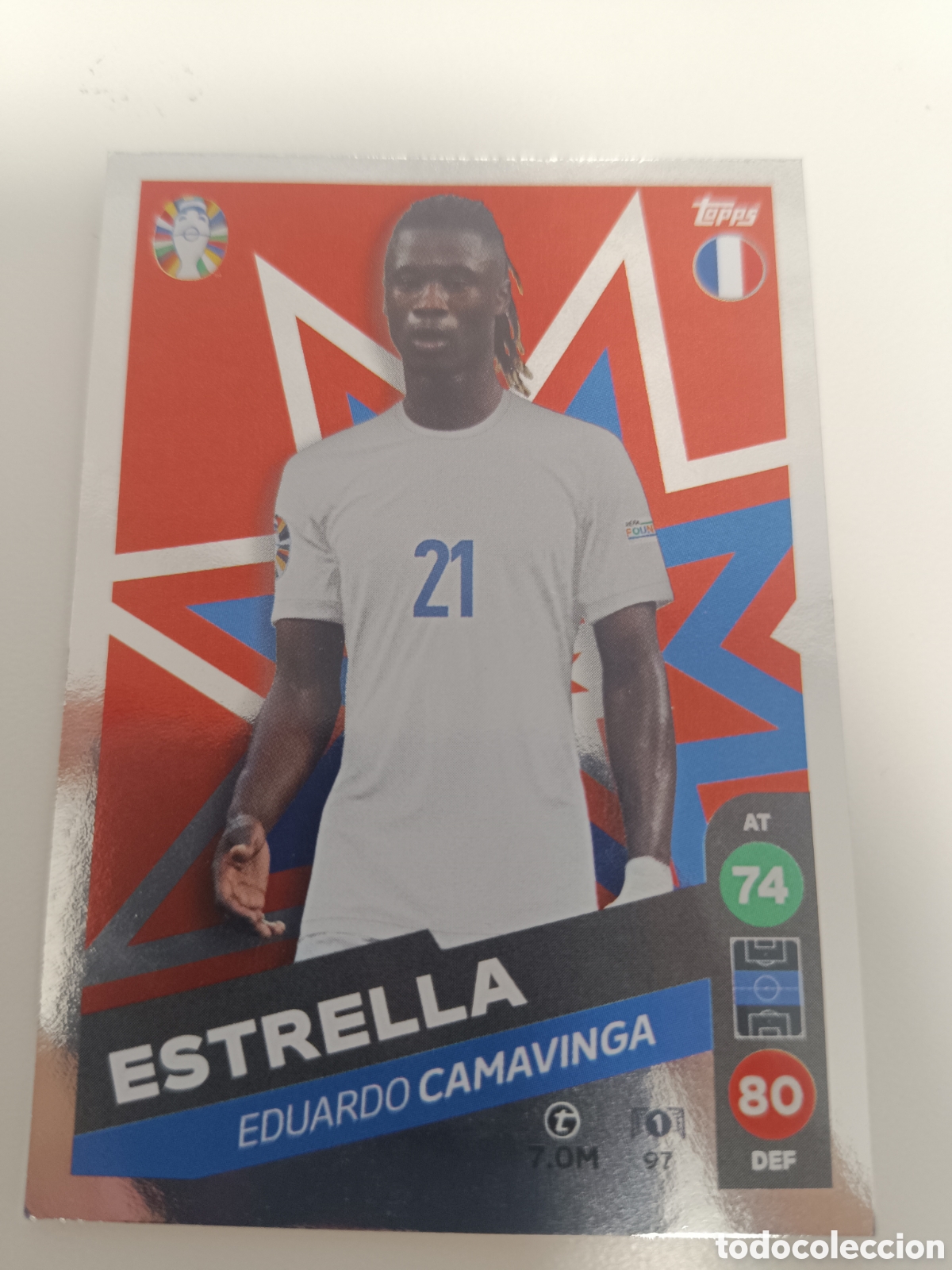 Cromos de f&uacute;tbol: Match attax topps Eurocopa 2024 lidl camavinga 97