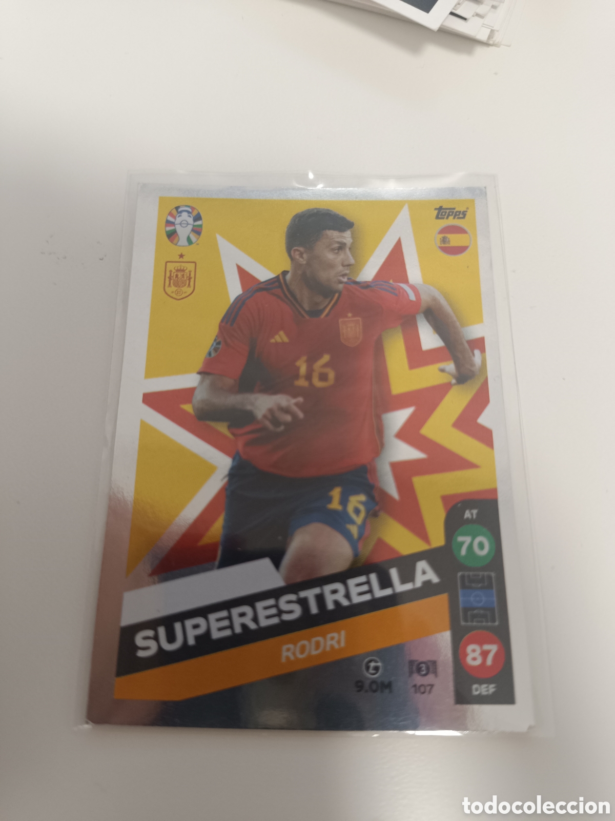 Cromos de f&uacute;tbol: Match attax topps Eurocopa 2024 lidl Rodri 107