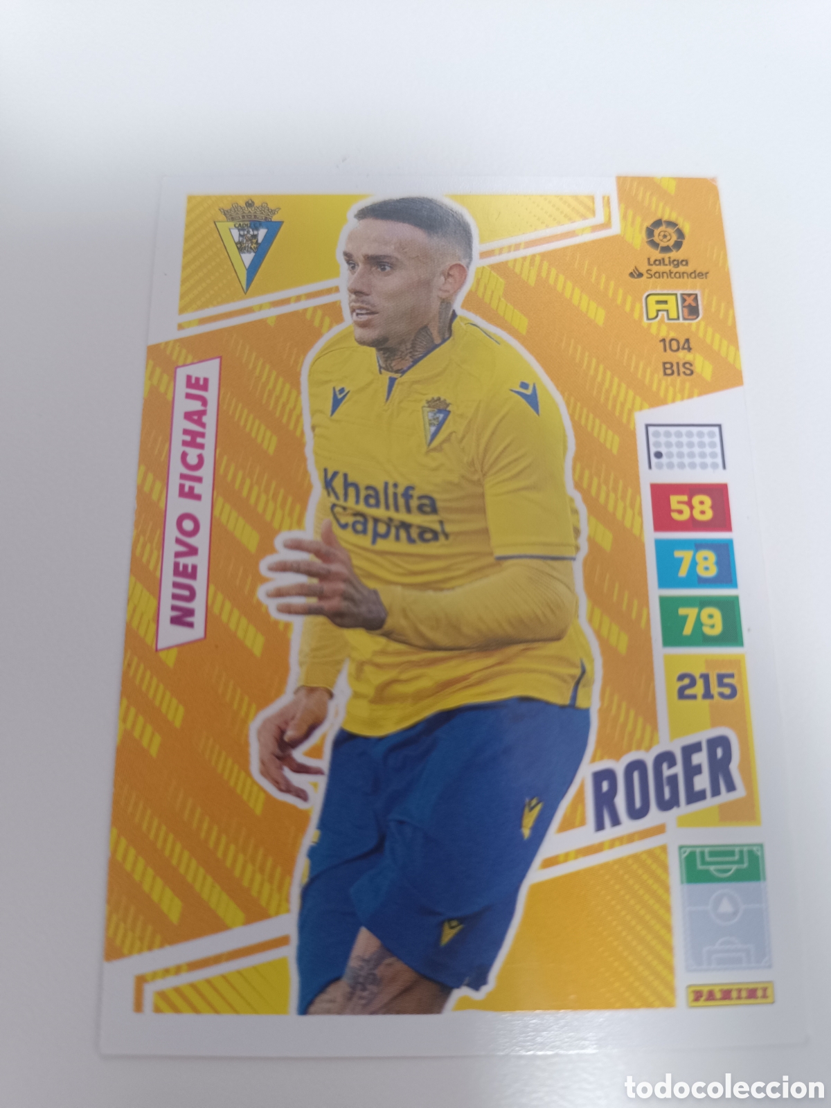 Cromos de f&uacute;tbol: Adrenalyn 22-23 C&aacute;diz Roger nuevo fichaje 104 bis