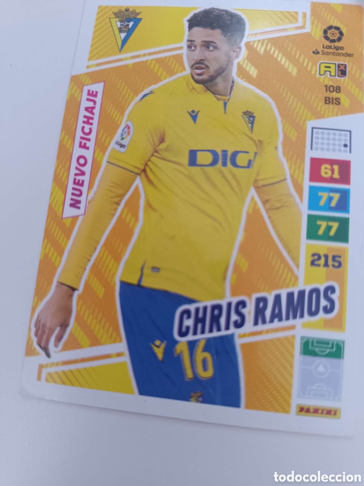 Cromos de f&uacute;tbol: Adrenalyn 22-23 C&aacute;diz Chris ramos nuevo fichaje 108 bis