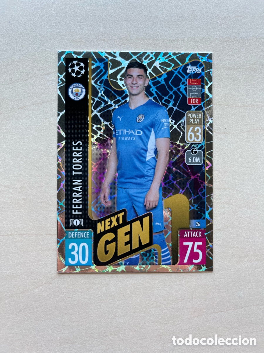 Cromos de f&uacute;tbol: Ferran Torres Next Gem Match Attax 2021-22 - Manchester City