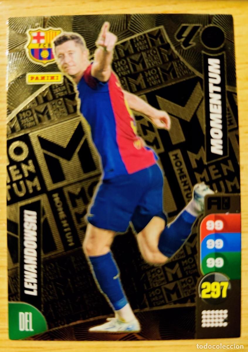 Cromos de f&uacute;tbol: CARD FOOTBALL LEWANDOWSKI FC BARCELONA MOMENTUM PANINI LIGA ADRENALYN XL 2024 2025 24 25