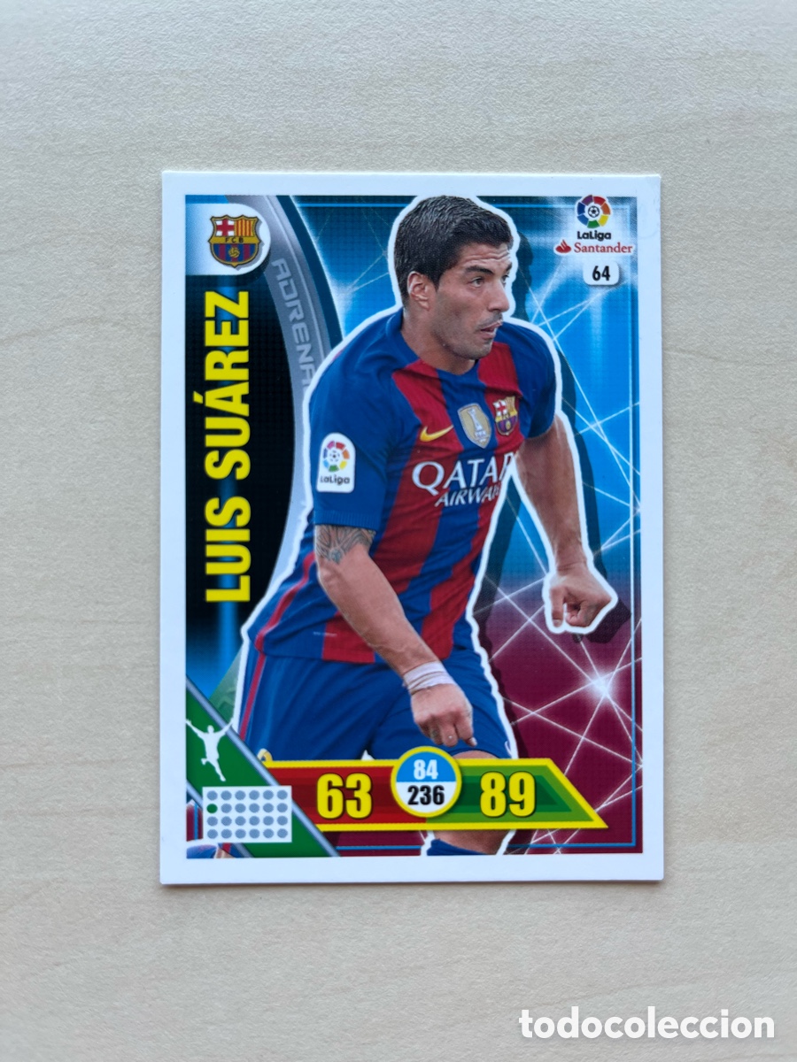 Cromos de f&uacute;tbol: Luis Su&aacute;rez Adrenalyn XL 2016-17 - FC Barcelona