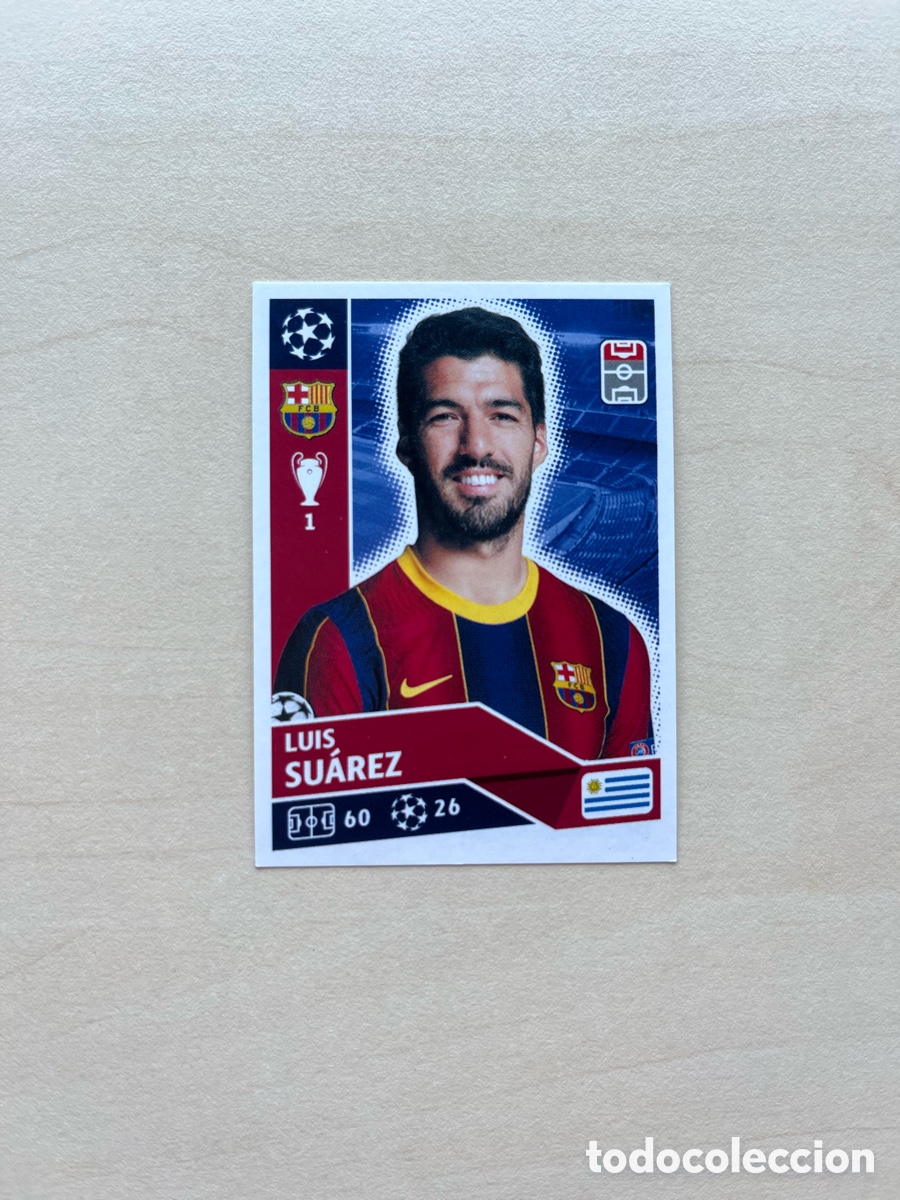 Cromos de f&uacute;tbol: Luis Su&aacute;rez Sticker Champions League 2020-21 - FC Barcelona