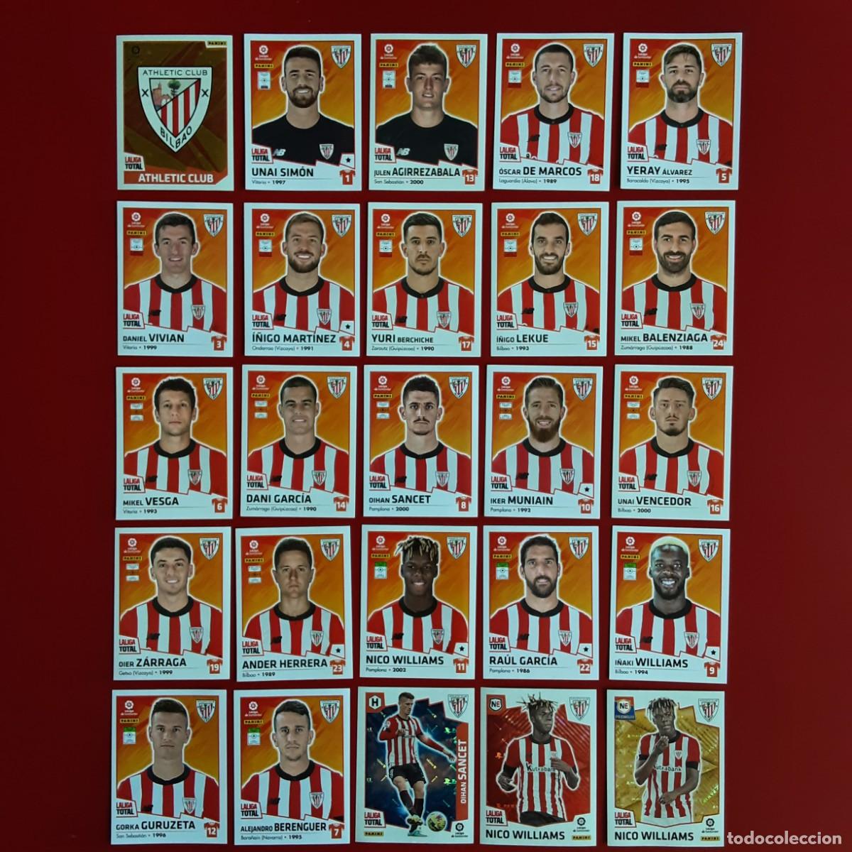 Football Stickers: EQUIPO COMPLETO ATHLETIC BILBAO LALIGA TOTAL TEMPORADA 2022 2023 22 23 PANINI NUNCA PEGADO