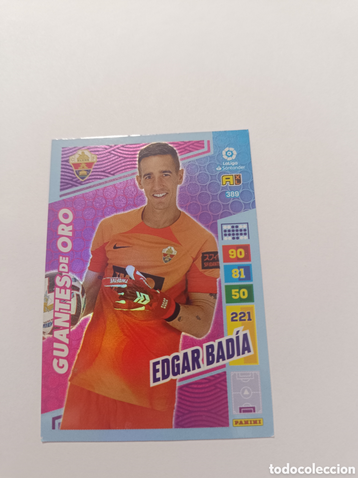 Cromos de f&uacute;tbol: Adrenalyn 22-23 guante de oro elche Edgar Bad&iacute;a 389