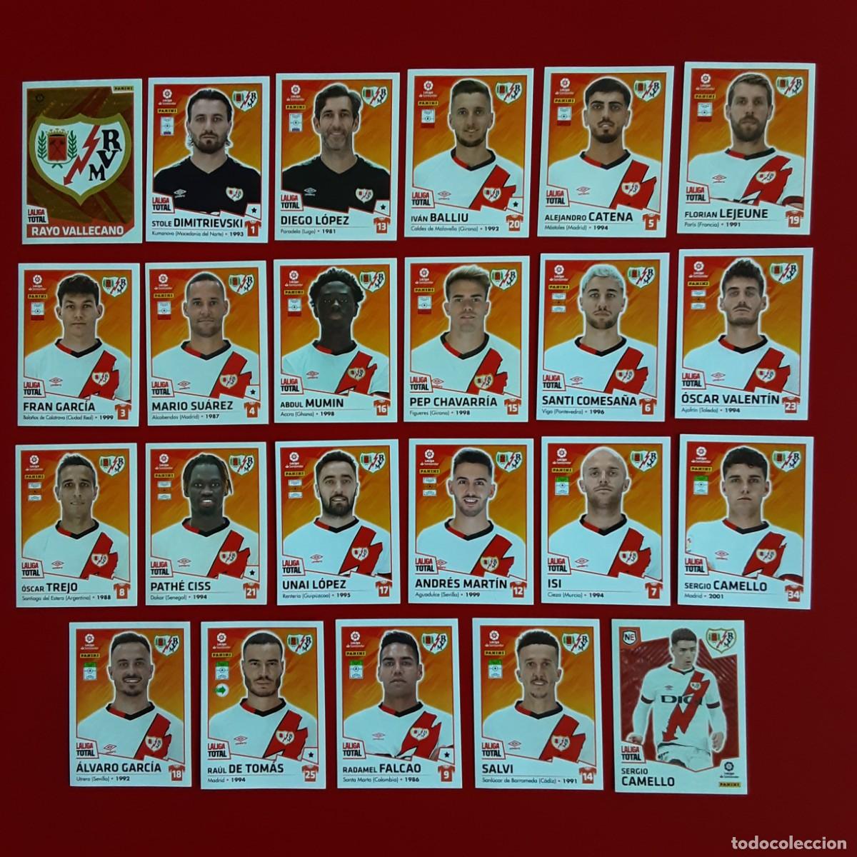 Figurine di Calcio: EQUIPO COMPLETO RAYO VALLECANO LALIGA TOTAL TEMPORADA 2022 2023 22 23 PANINI NUNCA PEGADO