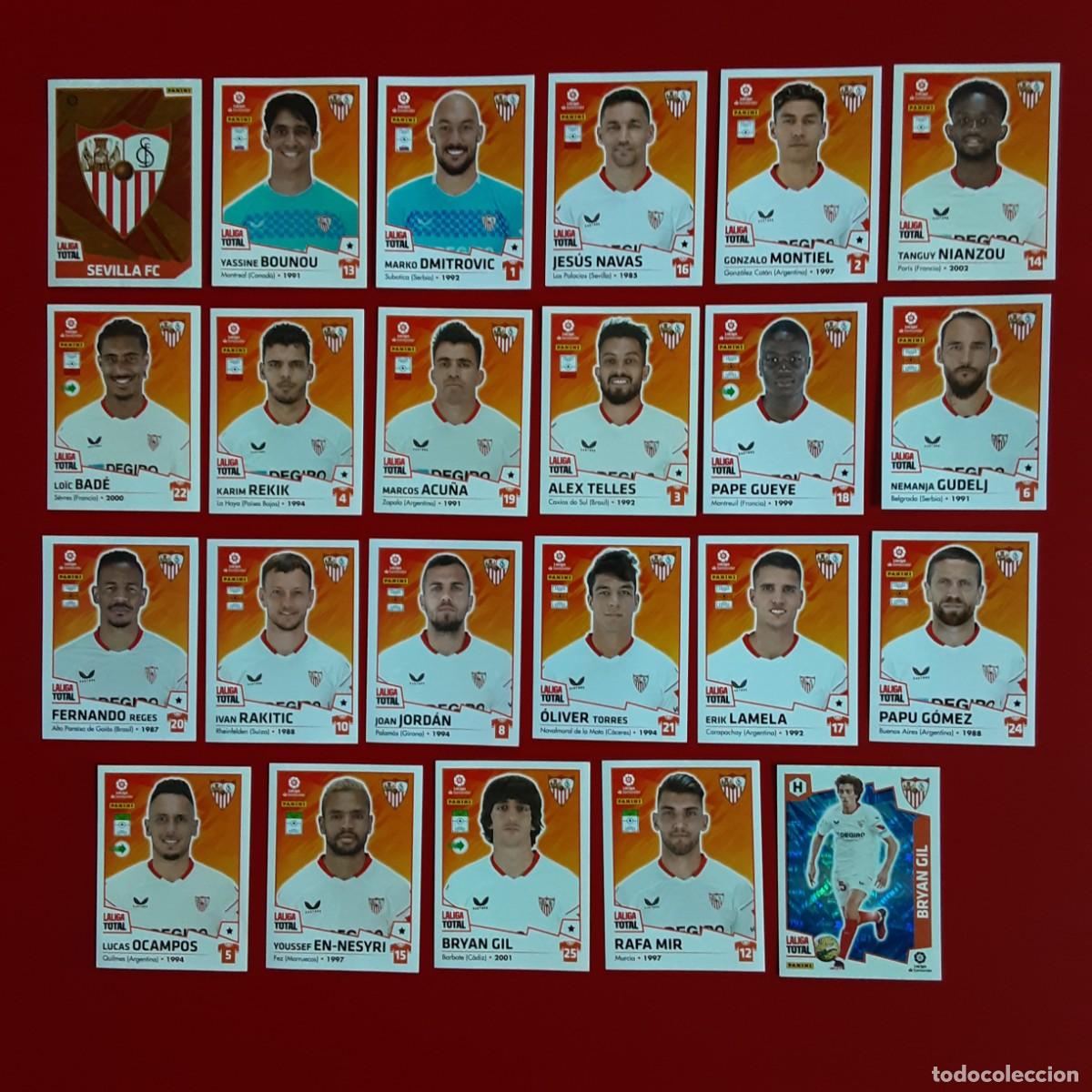 Figurine di Calcio: EQUIPO COMPLETO SEVILLA LALIGA TOTAL TEMPORADA 2022 2023 22 23 PANINI NUNCA PEGADO