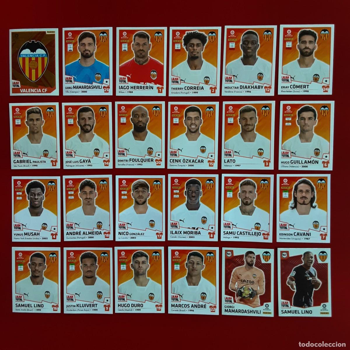 Figurine di Calcio: EQUIPO COMPLETO VALENCIA LALIGA TOTAL TEMPORADA 2022 2023 22 23 PANINI NUNCA PEGADO
