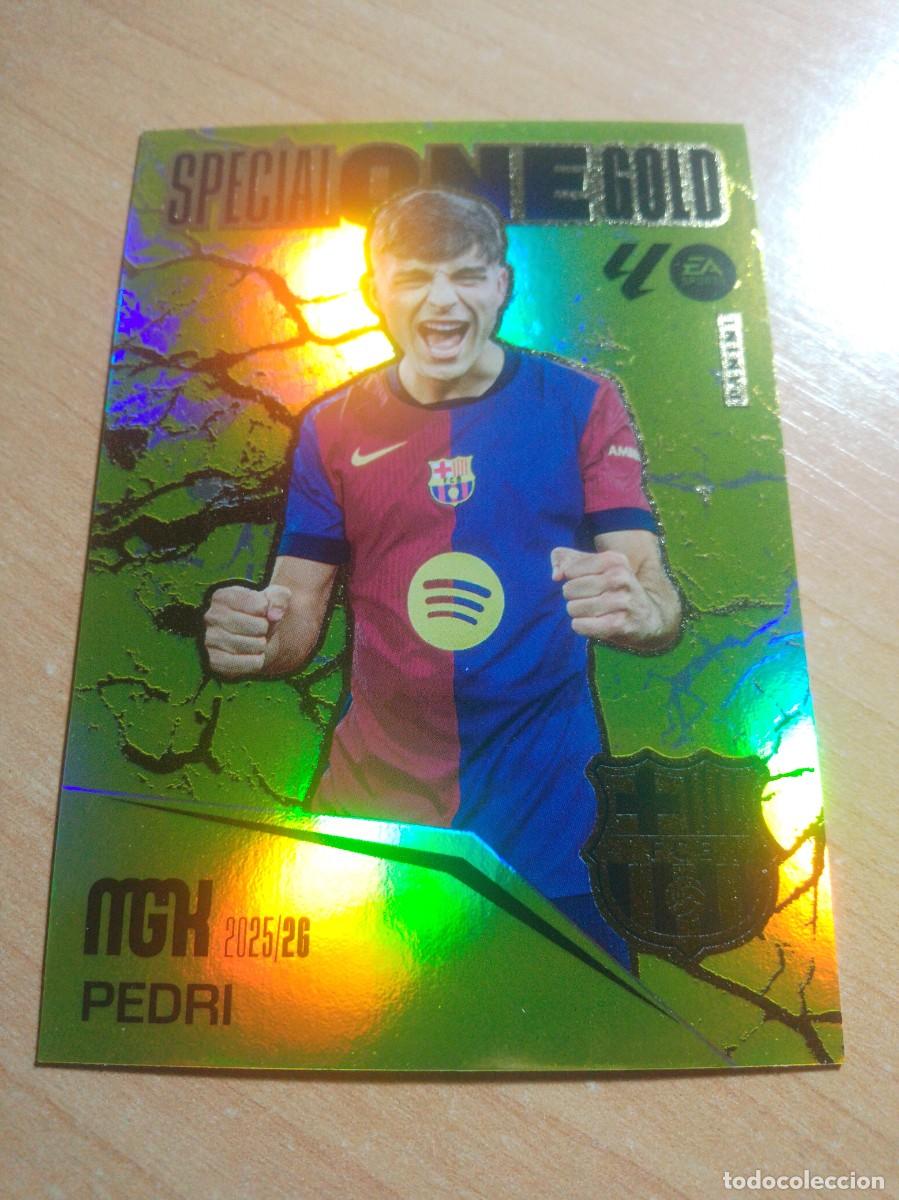 Cromos de f&uacute;tbol: PEDRI SPECIAL ONE GOLD 8 DEL BARCELONA 25 26 MGK 2025 2026 MEGACRACKS NUEVO