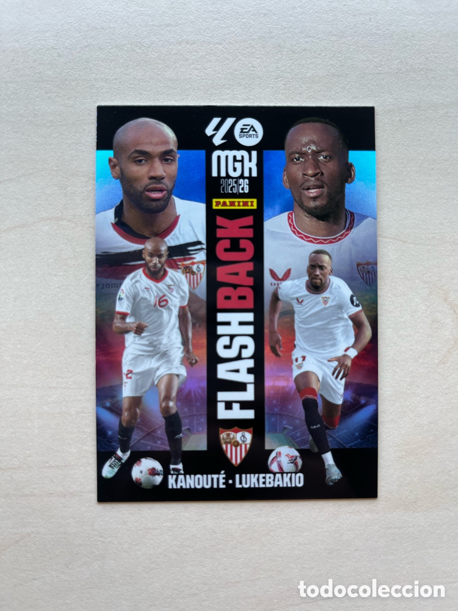 Cromos de f&uacute;tbol: Kanout&eacute; & Lukebakio Flashback Megacracks 2025-26 - Sevilla