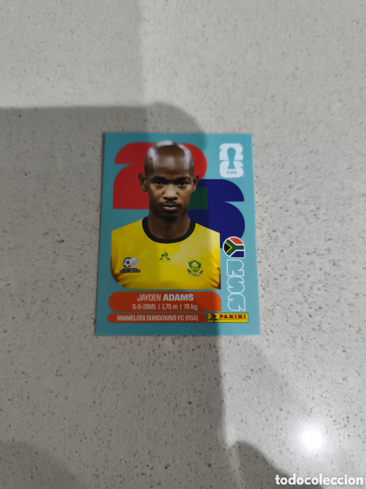 Fu&szlig;ball-Sticker: CROMO ADAMS SUDAFRICA. SET ACTUALIZACI&Oacute;N MUNDIAL 2026. PANINI.