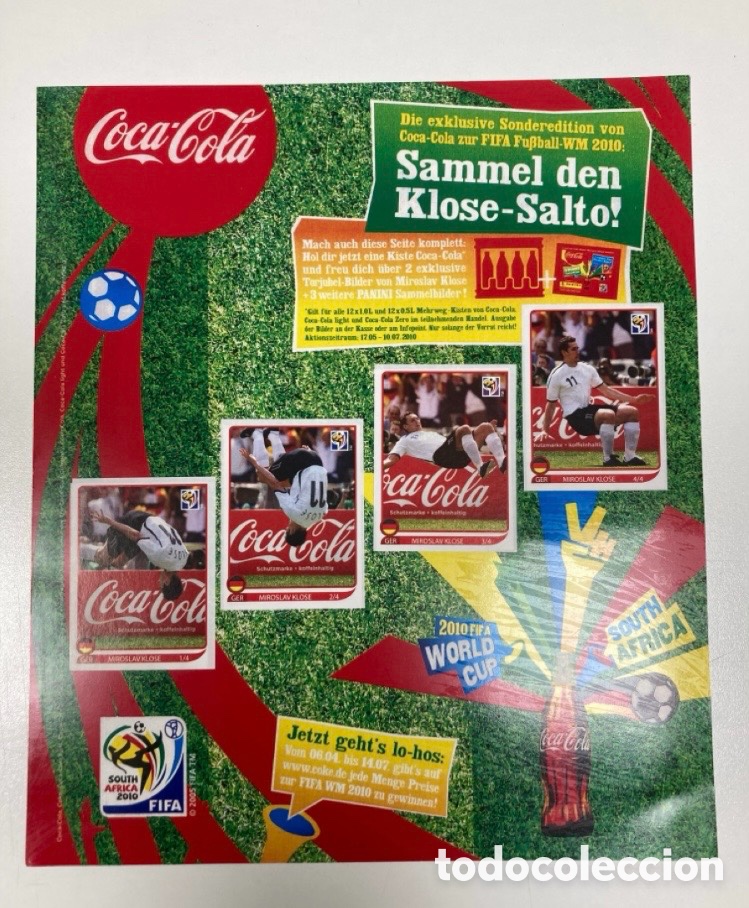Cromos de f&uacute;tbol: Actualizacion update set Sudafrica 2010- Panini-Salto de klose Coca Cola.