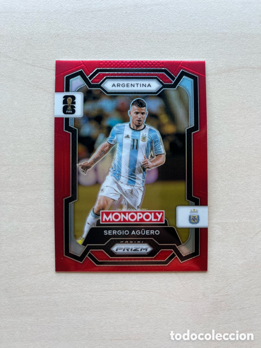 Cromos de f&uacute;tbol: Ag&uuml;ero Paralelo Rojo Prizm Monopoly Mundial 2026 - Argentina