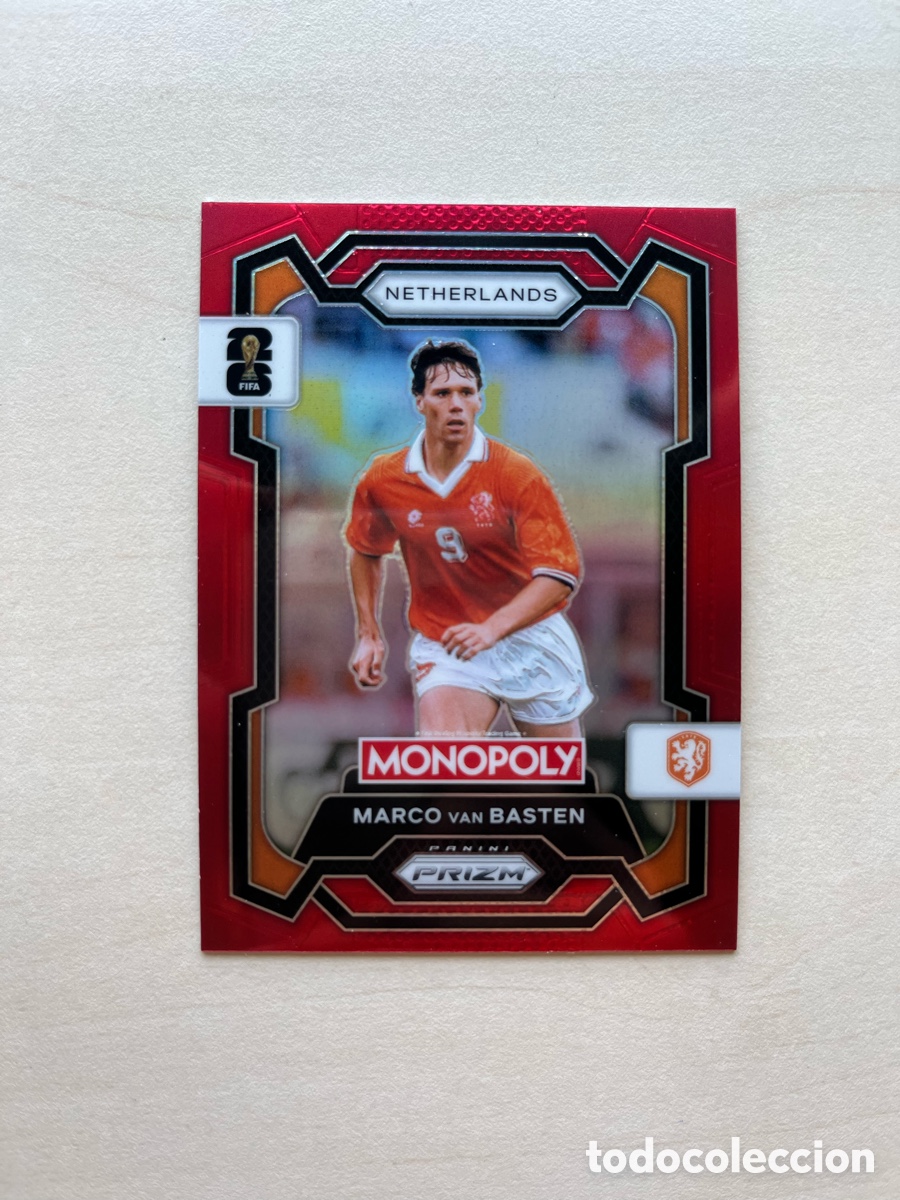 Cromos de f&uacute;tbol: Van Basten Paralelo Rojo Prizm Monopoly Mundial 2026 - Holanda