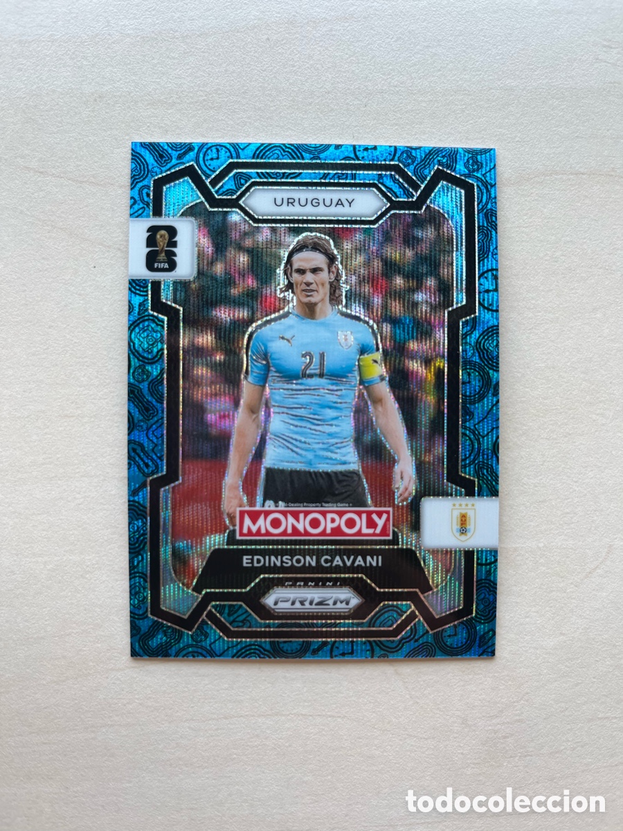 Cromos de f&uacute;tbol: Cavani Paralelo Azul Prizm Monopoly Mundial 2026 - Uruguay