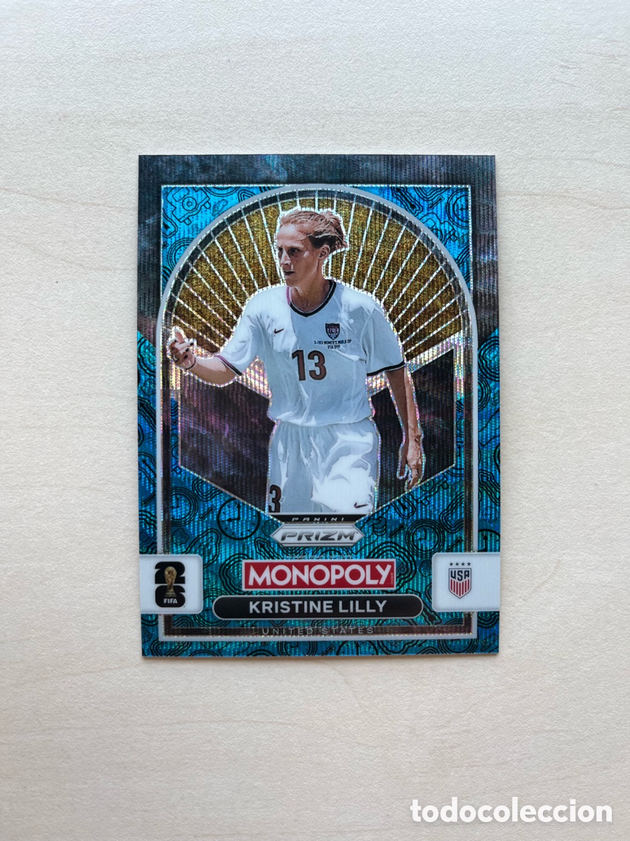 Cromos de f&uacute;tbol: Kristine Lilly Paralelo Azul Prizm Monopoly Mundial 2026 - USA