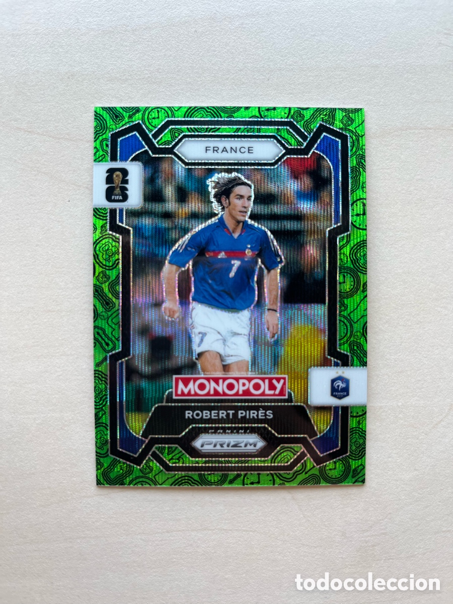 Cromos de f&uacute;tbol: Pir&egrave;s Paralelo Verde Prizm Monopoly Mundial 2026 - Francia