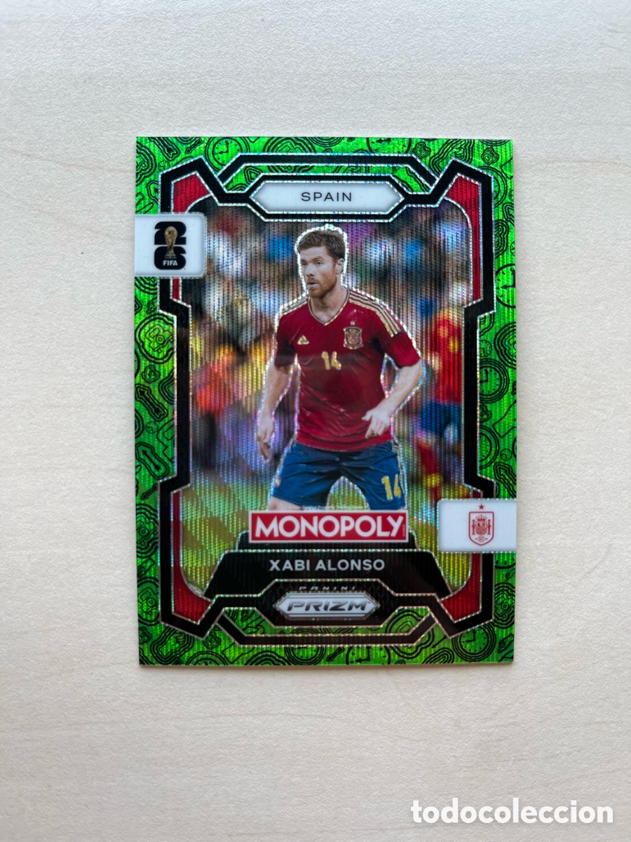 Cromos de f&uacute;tbol: Xabi Alonso Paralelo Verde Prizm Monopoly Mundial 2026 - Espa&ntilde;a