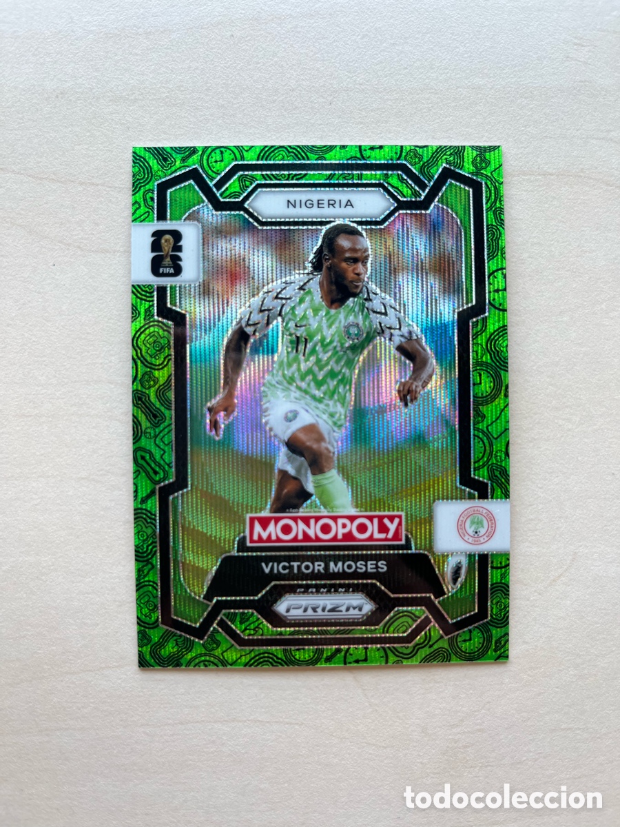 Cromos de f&uacute;tbol: Victor Moses Paralelo Verde Prizm Monopoly Mundial 2026 - Nigeria