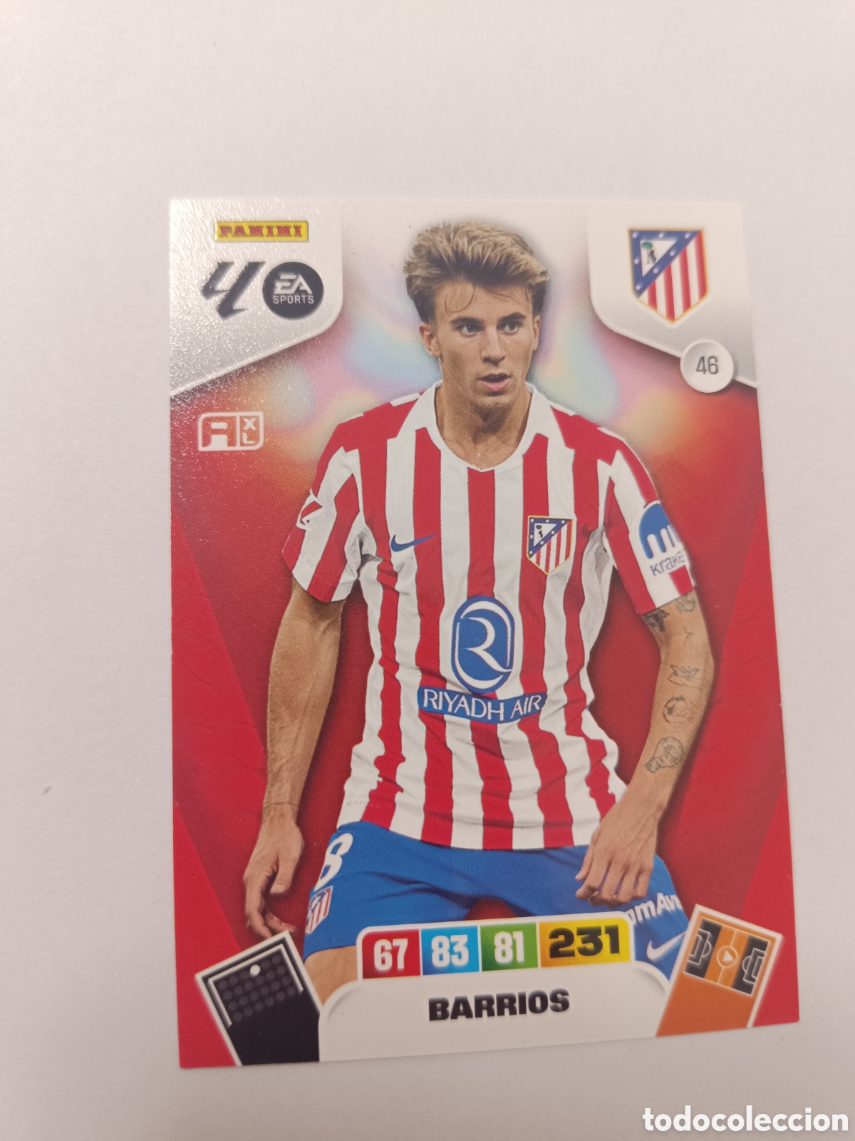 Cromos de f&uacute;tbol: Adrenalyn 25-26 atletico de Madrid barrios 46