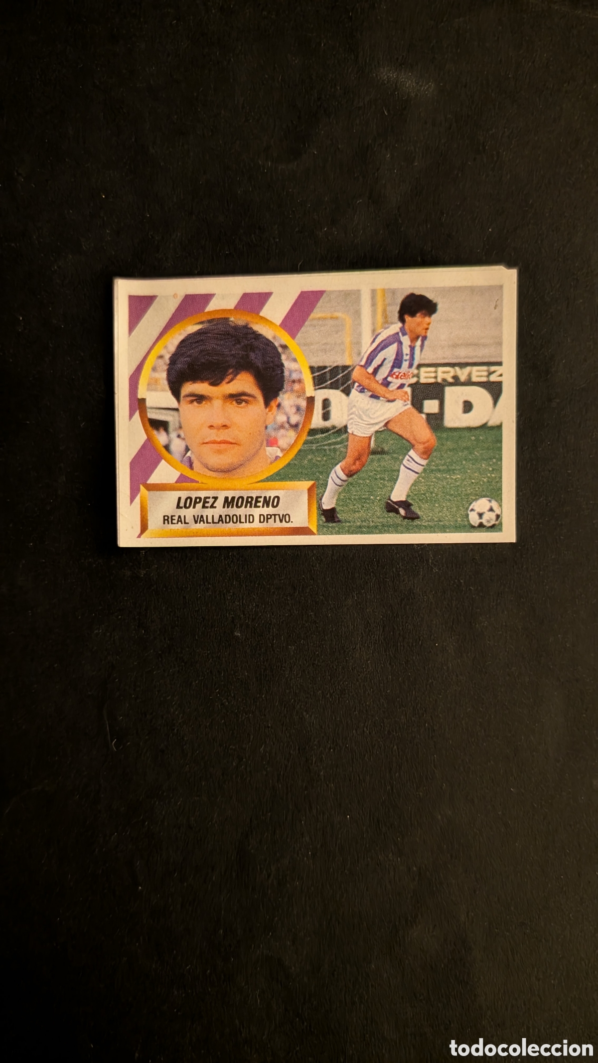 Fu&szlig;ball-Sticker: LOPEZ MORENO VALLADOLID FICHAJE 17 LIGA ESTE 1988/89 88 89 RECORTADO RECUPERADO