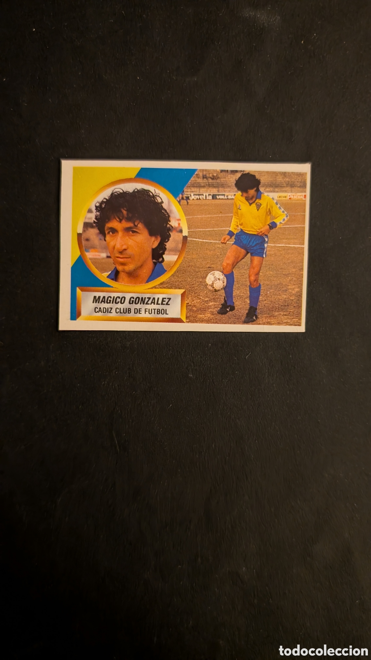 Fu&szlig;ball-Sticker: MAGICO GONZALEZ CADIZ LIGA ESTE 1988/89 88 89 RECORTADO RECUPERADO