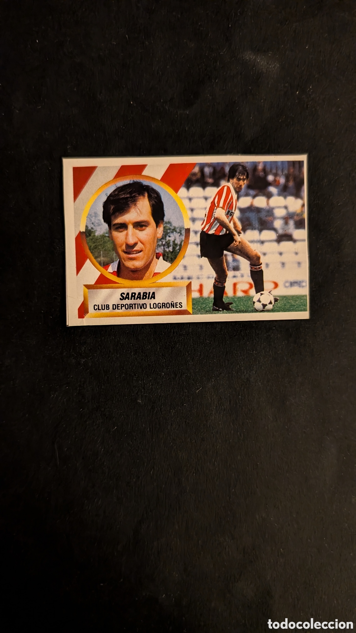 Fu&szlig;ball-Sticker: SARABIA LOGRO&Ntilde;ES LIGA ESTE 1988/89 88 89 RECORTADO RECUPERADO